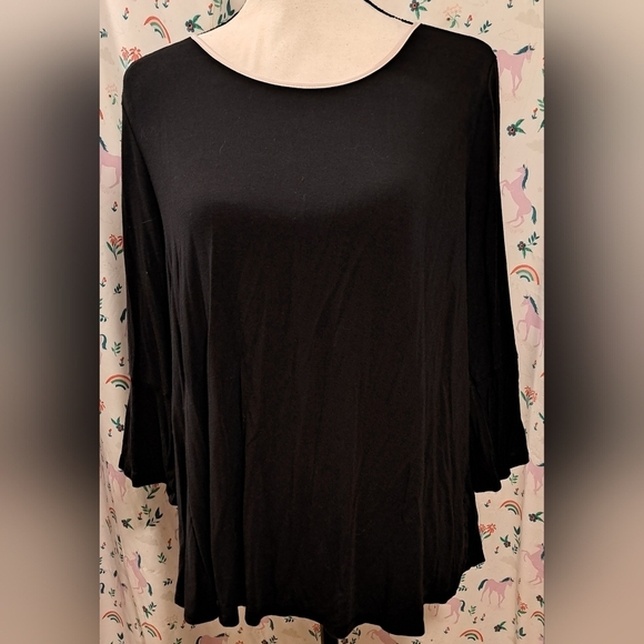 kate spade Other - EUC Kate Spade Black Cotton Bell Sleeve Casual Lounge Pink Bow T-Shirt Top SZ M